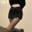 Black Split Mini Skirts For Women's