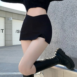 Black Split Mini Skirts For Women's