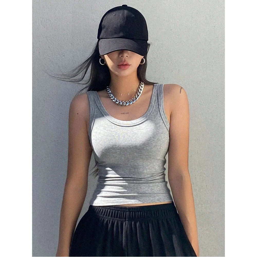 Camisole Knitted Bottom Tank Top For Women's