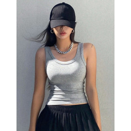 Camisole Knitted Bottom Tank Top For Women's