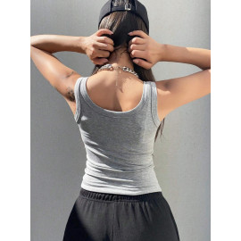 Camisole Knitted Bottom Tank Top For Women's