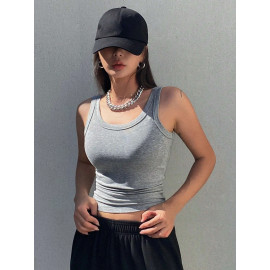 Camisole Knitted Bottom Tank Top For Women's