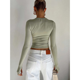  Women's Long Sleeve Crew Neck Tops