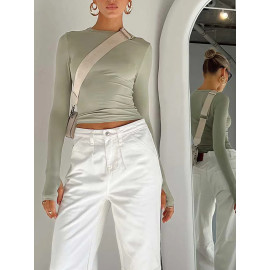  Women's Long Sleeve Crew Neck Tops