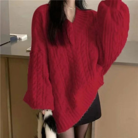 Harajuku Oversized Knitted Loose Sweaters For Women's