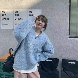 Harajuku Oversized Knitted Loose Sweaters For Women's