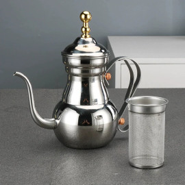 1.5L Vintage Stainless Steel Long-Mouthed Kettle 