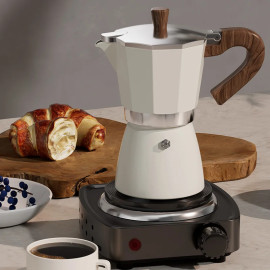 Wooden Handle Italian Coffee Moka Pot Machine