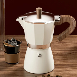 Wooden Handle Italian Coffee Moka Pot Machine