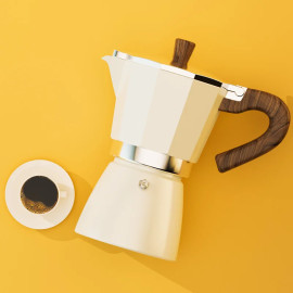 Wooden Handle Italian Coffee Moka Pot Machine