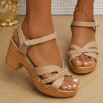 Women's Braided High Heels Shoes 