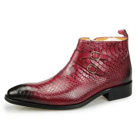 Snake Printed Ankle Shoes For Men's