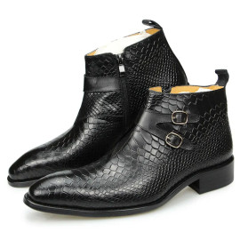 Snake Printed Ankle Shoes For Men's