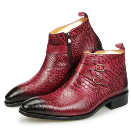 Snake Printed Ankle Shoes For Men's