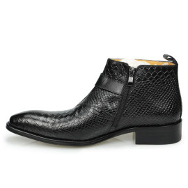 Snake Printed Ankle Shoes For Men's