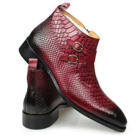 Snake Printed Ankle Shoes For Men's