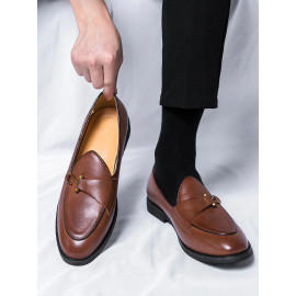 Men's Casual Buckle Leather Shoes 