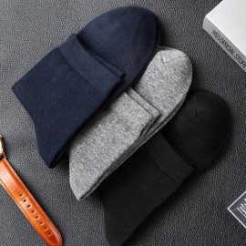 Box Pack Men's Cotton Socks 10Pairs/Box Black Business Men Socks Soft Breathable Summer Winter for Man Boy's Gift Size EUR39-45