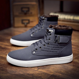 Matte Leather High Top Boots