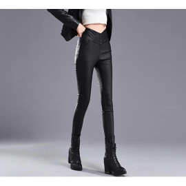 New autumn winter high waist PU leather pants for women (high stretch leggings brand fashion women skinny pencil pants casual pants)