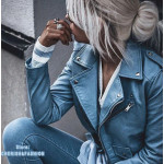 New Arrival 2020 brand Winter Autumn Motorcycle leather jackets yellow leather jacket women leather coat  slim PU jacket Leather