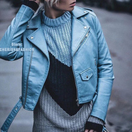 New Arrival 2020 brand Winter Autumn Motorcycle leather jackets yellow leather jacket women leather coat  slim PU jacket Leather