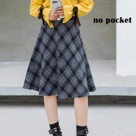 Japanese Style Vintage Plaid Long Skirt For Women
