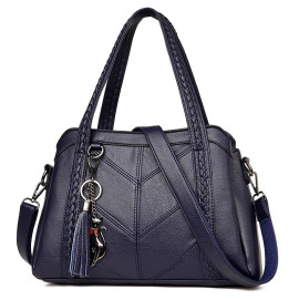 Fashion shoulder bag for women messenger bag ladies retro PU leather handbag purse with tassels female crossbody bag cat handing