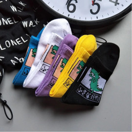 new fashion Harajuku women girls Hip Hop long socks cute Animal dinosaur socks for  ladies  funny japan  cartoon socks