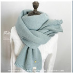 Women Solid Cashmere Scarves Lady Winter Thicken Warm Soft Pashmina Shawls Wraps Pink Black Female Knitted Wool Long Scarf