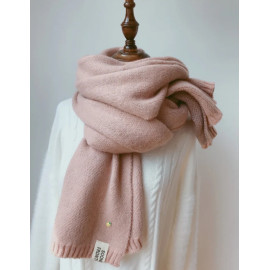 Women Solid Cashmere Scarves Lady Winter Thicken Warm Soft Pashmina Shawls Wraps Pink Black Female Knitted Wool Long Scarf