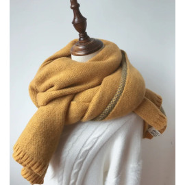 Women Solid Cashmere Scarves Lady Winter Thicken Warm Soft Pashmina Shawls Wraps Pink Black Female Knitted Wool Long Scarf