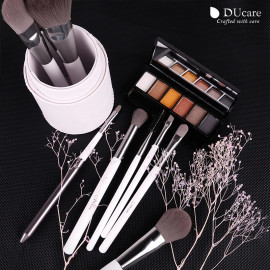 DUcare 8 PCS White Makeup Brushes professional brush Set Brushes for Makeup Powder Foundation Eyeshadow Brushes With Cylinder
