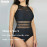 Riseado Women Swimwear One Piece Swimsuit 2020 Sexy Mesh Swim Wear High Neck Bathing Suit Women Black Beach Wear Plus Size XXL