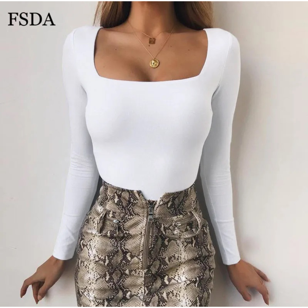 FSDA Long Sleeve Knitted Skinny Bodysuit