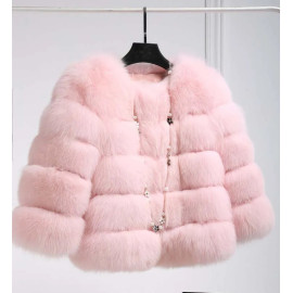  Pink FAUX Fur Coat