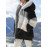 Women's Winter Coat - Casual Stitching Plaid Ladies Hooded Zipper Coat