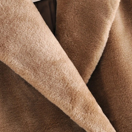 Wixra Womens Coat Ladies Faux Mink Fur Outwear Long Jacket Loose Street Style Warm Overcoat Autumn Winter