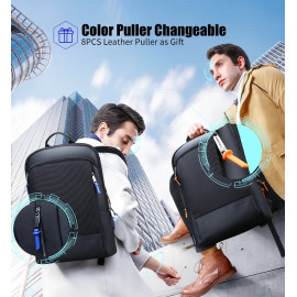 BOPAI Slim Laptop Backpack Men 15.6 inch Office Work Men Backpack Business Bag Unisex Black Ultralight Backpack Thin Back Pack