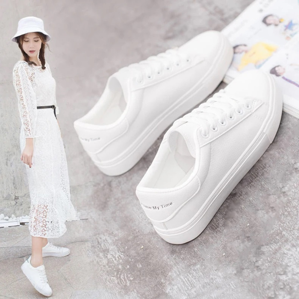 BODENSEE White Sneakers Women Canvas Shoes Women-  Fashion Vulcanize Shoes
