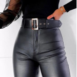 Black Belt High Waist Pencil Pants  For Women