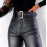 Black Belt High Waist Pencil Pants  For Women