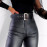 Black Belt High Waist Pencil Pants  For Women