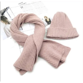 COKK Knitted Hat With Scarf - Two Piece Sets For Women and Girls 