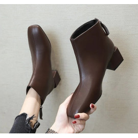 Ankle Boots For Women Square Toe Fashion Shoes