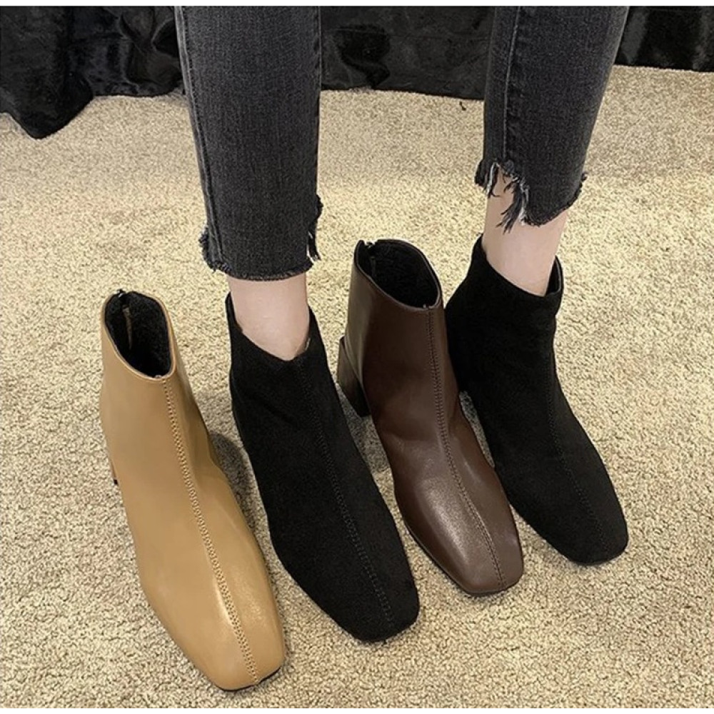 Ankle Boots For Women Square Toe Fashion Shoes