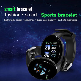 D18 Smart Watch Full Touch Clock Blood Pressure Heart Rate Monitor control Music Message Reminder Smartwatch Men and Women