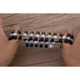 Cool 2pcs/set King Crown Couples Distance Bracelet Natural Stone Beaded Bracelet for Men Women Friend Gift Charm Strand Jewelry