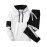 White Black Men Hoodie Set