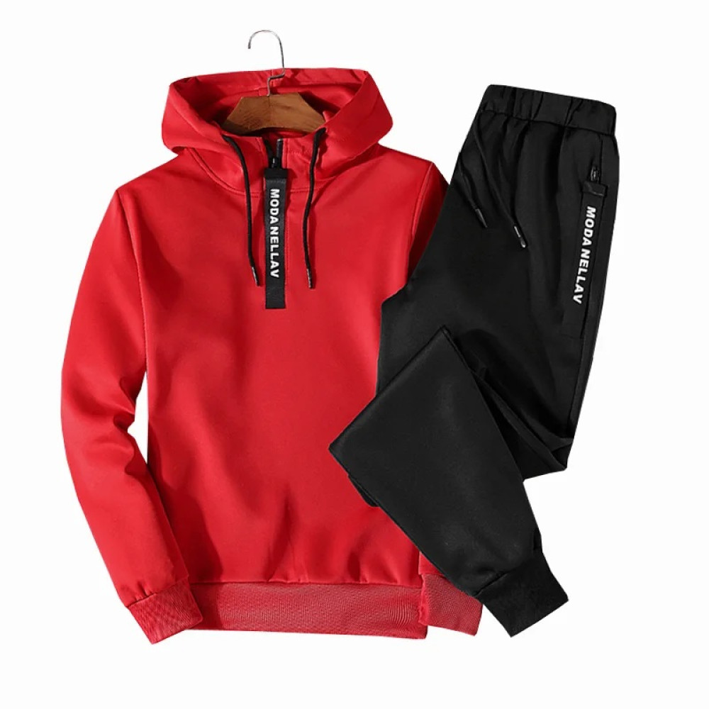 Sets Tracksuit Men Autumn Winter Hooded Sweatshirt Drawstring Outfit Sportswear 2020 Male Suit Pullover Two Piece Set Casual